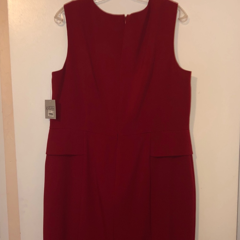Professional red knee length dress